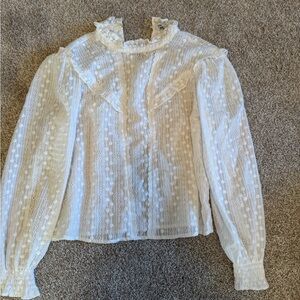Zara White Lace Blouse